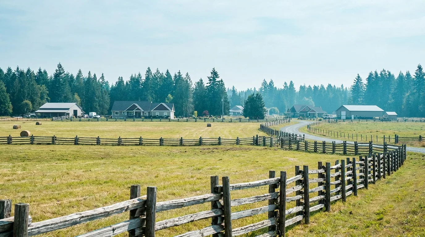Rural acreage property with outbuildings in Cedar BC served by Nanaimo Pressure Washing