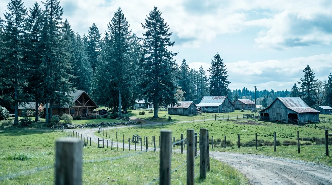 Rural acreage property surrounded by forest in Coombs BC on Vancouver Island